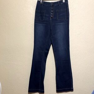 Alloy Apparel Jeans 6/35 Blue Stretchy Tall High Rise Button Fly Cotton Spandex